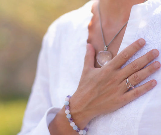 Woman Holding Healing Crystal